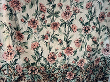 Load image into Gallery viewer, #1545 Designer Green White &amp; Pink Roses Silk Remnants  4x  Available