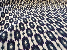 Load image into Gallery viewer, Blue &amp; White Geometric 100% Silk Crepe de Chine    1/4 Metre Price