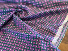 Load image into Gallery viewer, Fuchsia &amp; Green Geometric 100% Linen     1/4 Metre Price