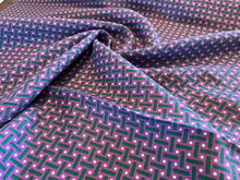 Load image into Gallery viewer, Fuchsia &amp; Green Geometric 100% Linen     1/4 Metre Price