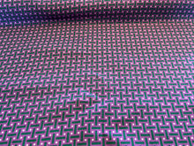 Load image into Gallery viewer, Fuchsia &amp; Green Geometric 100% Linen     1/4 Metre Price