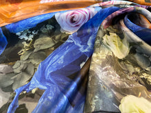 Load image into Gallery viewer, Handpainted Floral Garden on 100% Silk Charmeuse.   1/4 Metre Price