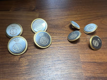 Load image into Gallery viewer, Silver with Gold Ring Crested Suiting Button   Price per Button