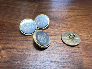 Silver with Gold Ring Crested Suiting Button   Price per Button