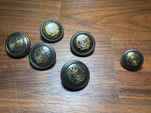 Brown Glossy Coat of Arms Suiting Button    Price per Button