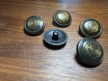 Load image into Gallery viewer, Brown Glossy Coat of Arms Suiting Button    Price per Button