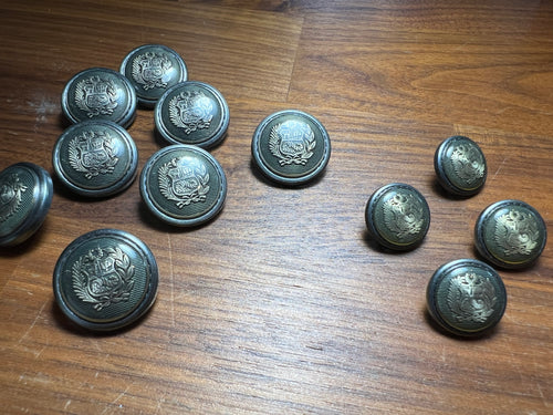 Grey Glossy Coat of Arms Suiting Button    Price per Button