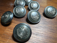 Load image into Gallery viewer, Grey Glossy Coat of Arms Suiting Button    Price per Button