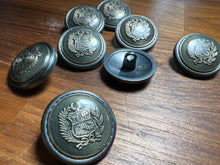 Load image into Gallery viewer, Grey Glossy Coat of Arms Suiting Button    Price per Button