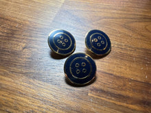 Load image into Gallery viewer, Navy &amp; Gold Couture Metal Button    Price per Button