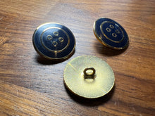 Load image into Gallery viewer, Navy &amp; Gold Couture Metal Button    Price per Button