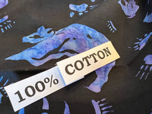 Load image into Gallery viewer, Black &amp; Indigo Bear Batik   100% Cotton.  1/4 Metre Price