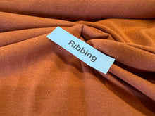 Load image into Gallery viewer, Burnt Orange 48% Polyester 48% Cotton 4% Spandex ribbing knit.  1/4 Metre Price