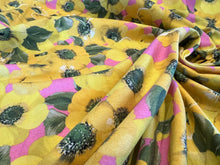 Load image into Gallery viewer, Yellow Floral on  two way stretch 95% Cotton 5% Elastane.  1/4 Metre Price