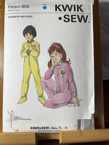 Kwik Sew Pattern #855  Size 4-6-8