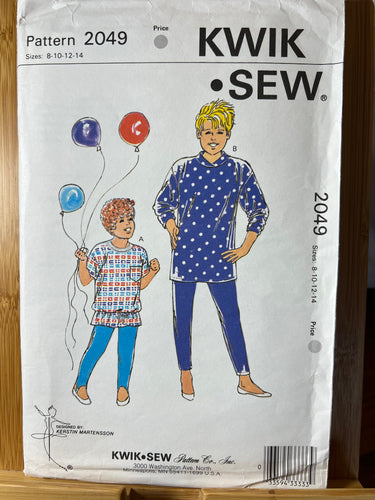 Kwik Sew Pattern #2049  Size 8-10-12-14
