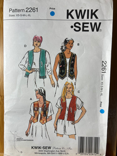 Kwik Sew Pattern #2261 Size XS-S-M-L-XL