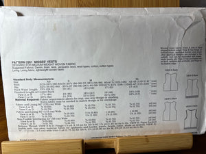 Kwik Sew Pattern #2261 Size XS-S-M-L-XL