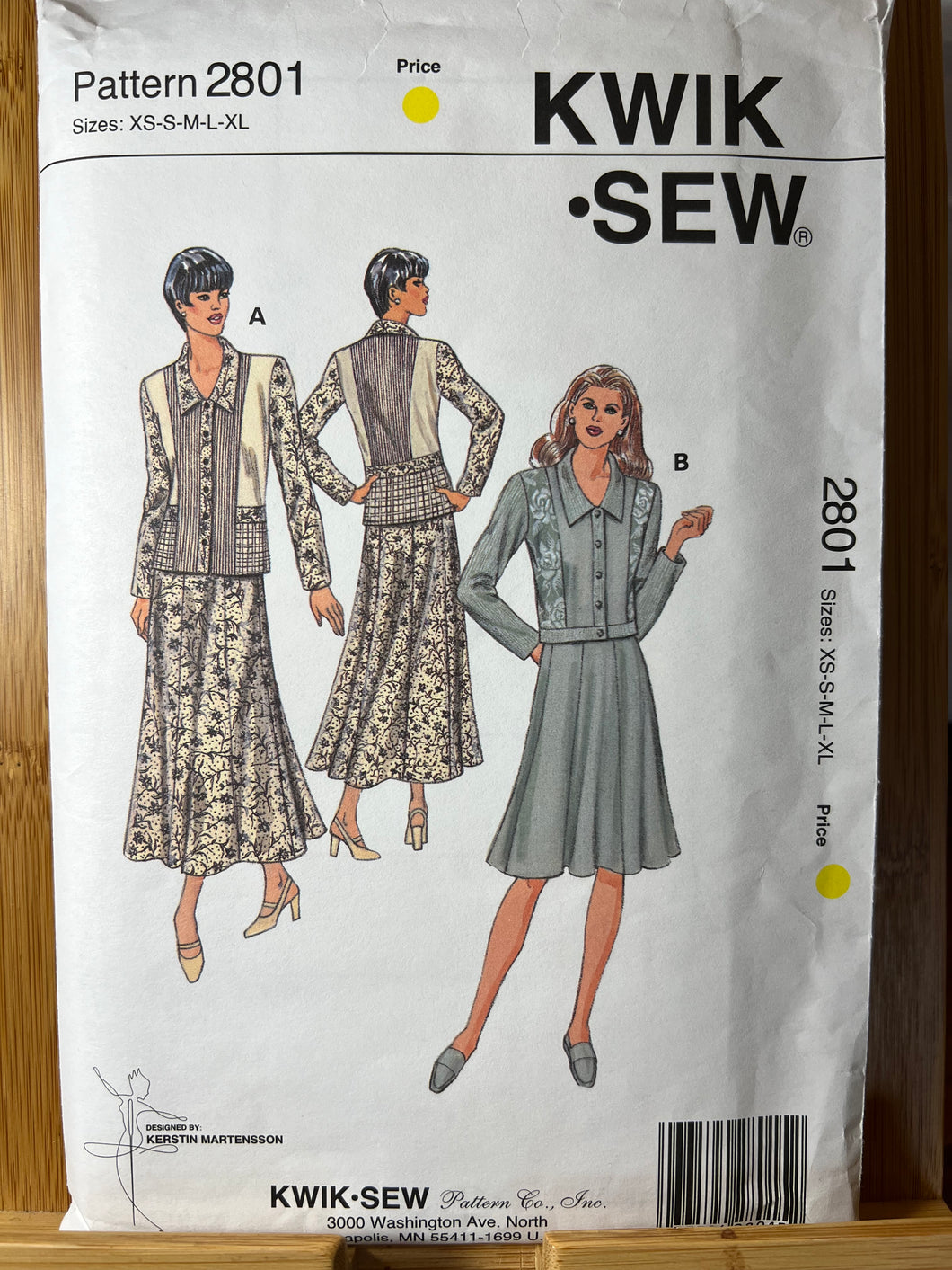 Kwik Sew Pattern #2801 Size XS-S-M-L-XL