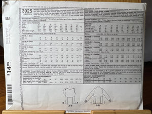 McCall's Sewing Pattern #3925 Size 12-14-16-18