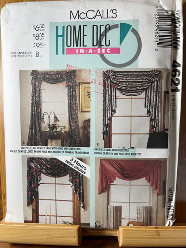 McCall's Vintage Sewing Pattern #4621 Home Dec