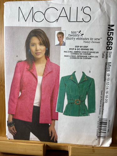 McCall's Vintage Sewing Pattern #5668 Size 8-10-12-14-16-18-20
