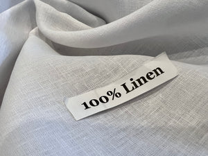 Bridal White 100% Linen.  1/4 Metre Price