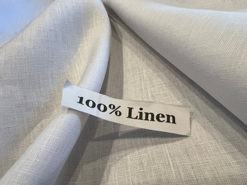 Bridal White 100% Linen.  1/4 Metre Price