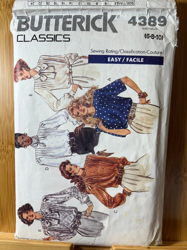 Butterick Sewing Pattern #4389 6-8-10