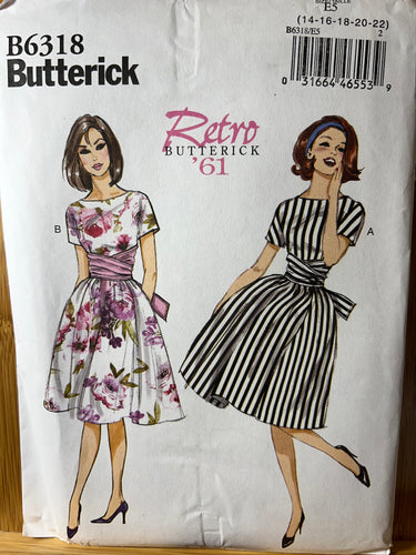 Butterick Sewing Pattern #6318 14-16-18-20-22
