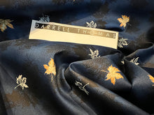 Load image into Gallery viewer, Royal Blue &amp; Gold Canadian Maple Leaf Shirting 100% Cotton   1/4 Metre Price