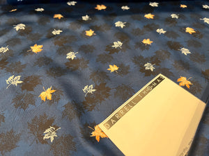 Royal Blue & Gold Canadian Maple Leaf Shirting 100% Cotton   1/4 Metre Price