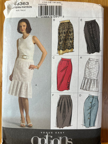 Vogue Sewing Pattern #8363 Size14-16-18-20