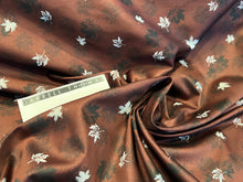 Load image into Gallery viewer, Bordeaux &amp; Gold Canadian Maple Leaf Shirting 100% Cotton   1/4 Metre Price