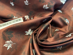 Bordeaux & Gold Canadian Maple Leaf Shirting 100% Cotton   1/4 Metre Price