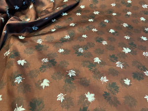 Bordeaux & Gold Canadian Maple Leaf Shirting 100% Cotton   1/4 Metre Price