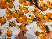 Load image into Gallery viewer, Fresh Oranges &amp; Daisies 95% Cotton 5% Elastane.   1/4 Metre Price