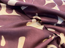 Load image into Gallery viewer, Maroon &amp; Soft Gold Large Floral 60% Linen 40% Cotton   1/4 Metre Price