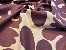 Load image into Gallery viewer, #1136 Maroon &amp; Soft Gold Large Floral 60% Linen 40% Cotton Remnant