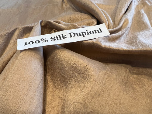 #1191 Soft Beige Washed 100% Silk Dupioni Remnant