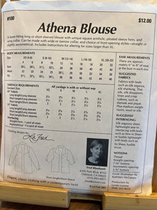 Athena Blouse #100  La Fred Patterns by Fred Bloebaum Sizes 6-26