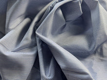Load image into Gallery viewer, #1801 Navy Pinstripe Italian 100% Cotton Shirting Remnant
