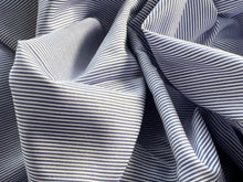 Load image into Gallery viewer, #1801 Navy Pinstripe Italian 100% Cotton Shirting Remnant