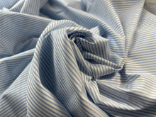 Load image into Gallery viewer, #1804  Baby Blue Pinstripe Italian 100% Cotton Shirting Remnant