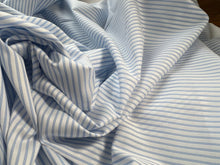 Load image into Gallery viewer, #1804  Baby Blue Pinstripe Italian 100% Cotton Shirting Remnant