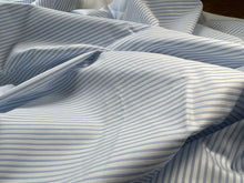 Load image into Gallery viewer, #1804  Baby Blue Pinstripe Italian 100% Cotton Shirting Remnant