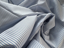 Load image into Gallery viewer, #1805  Baby Blue Pinstripe Italian 100% Cotton Shirting Remnant