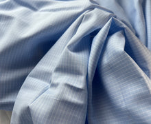 Load image into Gallery viewer, #1806  Baby Blue Mini Windowpane Italian 100% Cotton Shirting Remnant
