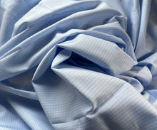 Load image into Gallery viewer, #1806  Baby Blue Mini Windowpane Italian 100% Cotton Shirting Remnant