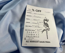 Load image into Gallery viewer, #1830  Pale Blue Diamond Weave Italian 100% Cotton Shirting Remnant